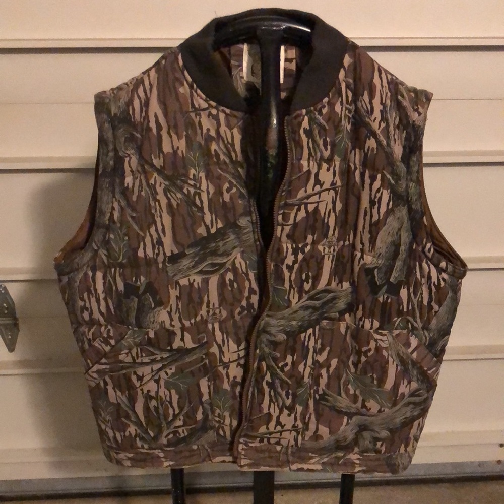 Men's Insulated Camo Puffer Jacket - Brown/Green - Picture 3 of 16